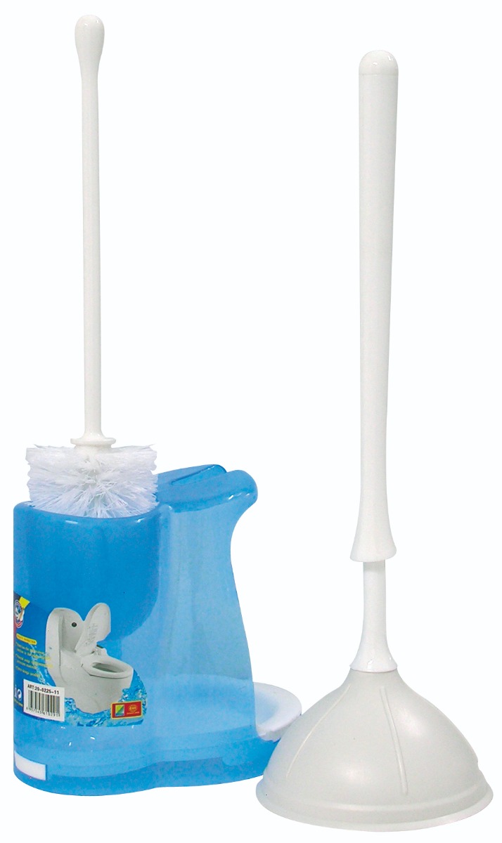 BROSSE + VENTOUSE WC AVEC SUPPORT