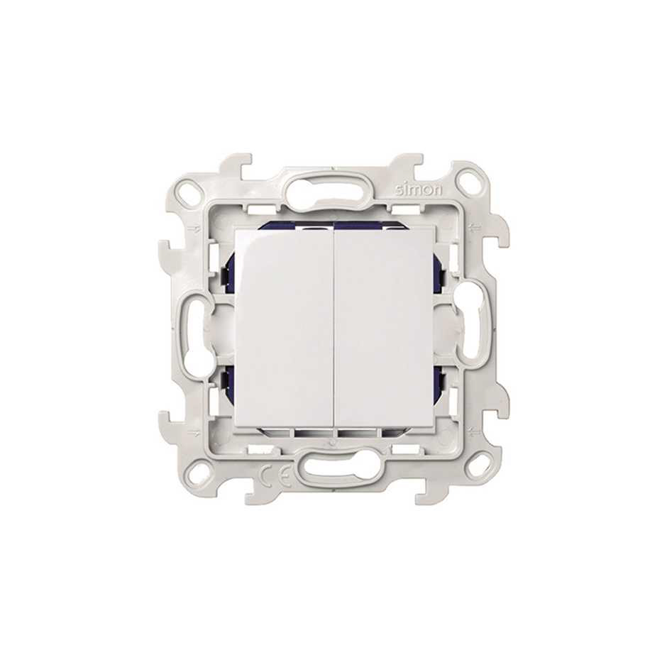 Double va-et-vient 10 AX 250 V connexion rapide blanc Simon 24 Harmonie