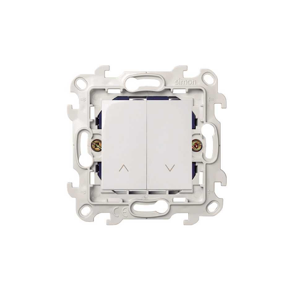 Poussoir inverseur volets roulants 10 A 250 V connexion rapide blanc Simon 24 Harmonie