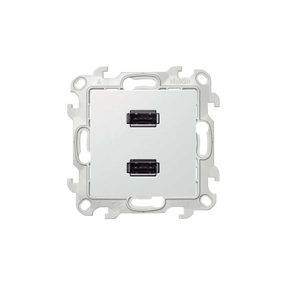 Connecteur double USB connexion à vis blanc Simon 24 Harmonie