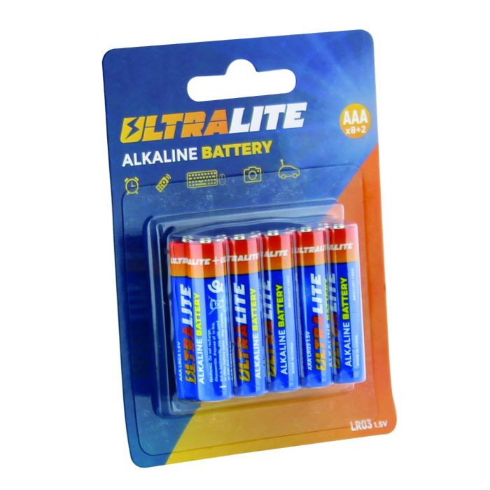 ULTRALITE ALKALINE BATTERIES PACK OF 10PCS LR03 AAA 1.5V LR03/ AAA