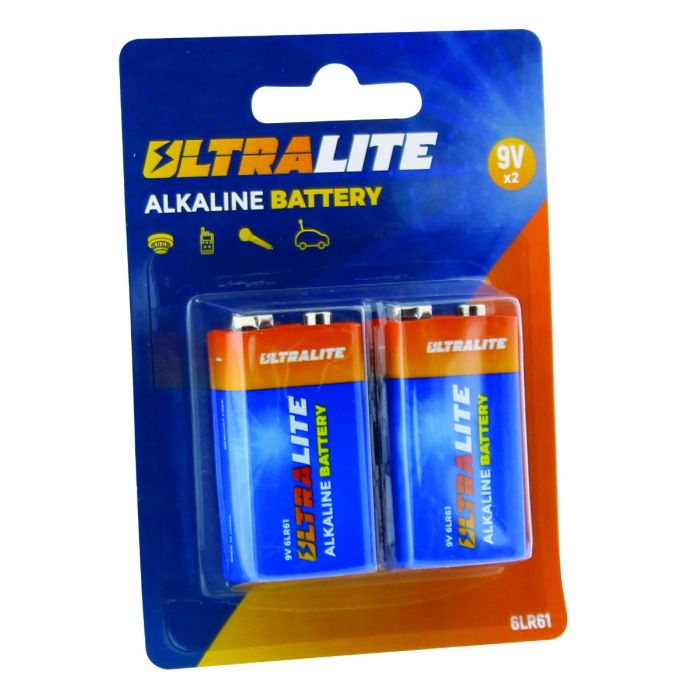 PILES ULTRALITE ALKALINE 9V 2 PIECES 6LR61/ 9V