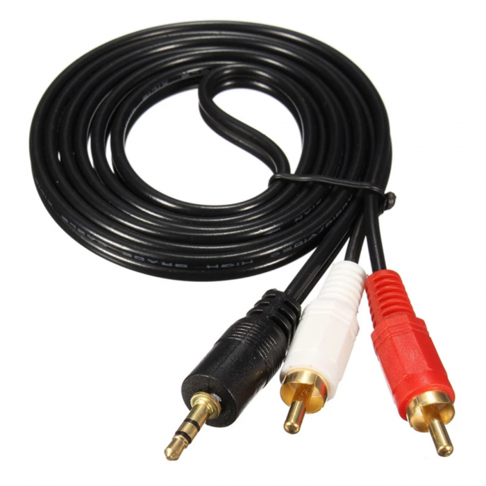 CÂBLE AUDIO 2XRCA MALE - 3.5 MM JACK. 1.5M DO-0032