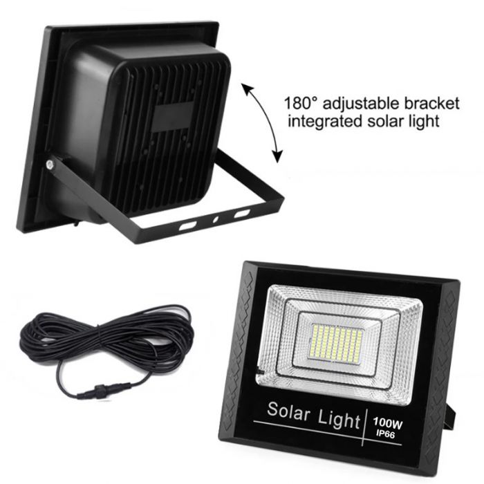 PROJECTEUR SOLAIRE LED 100W AVEC PANNEAU SOLAIRE 850LM/IP66-8H