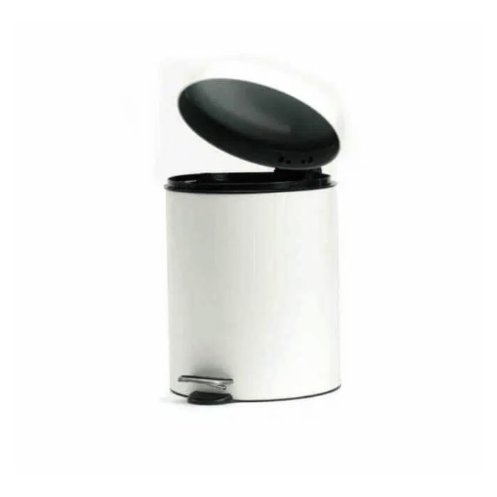 POUBELLE A PEDALE 50L AVEC COUVERCLE BLANC