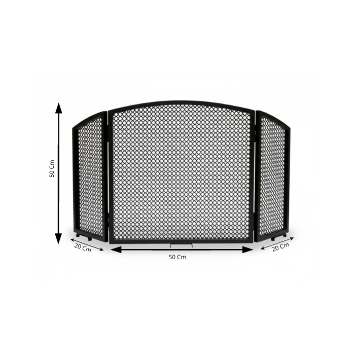 Grille De Cheminée Noire En Acier - Protection Contre Les Cendres - Occasion Bon état