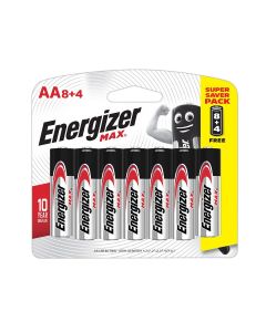 Pile alcaline AA - 4 piles LR6 Energizer Max plus sur