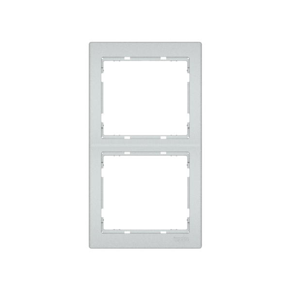 Plaque Double Verticale Legrand Sagane Plexo - Réf. 85501, Couleur Gris, Neuve