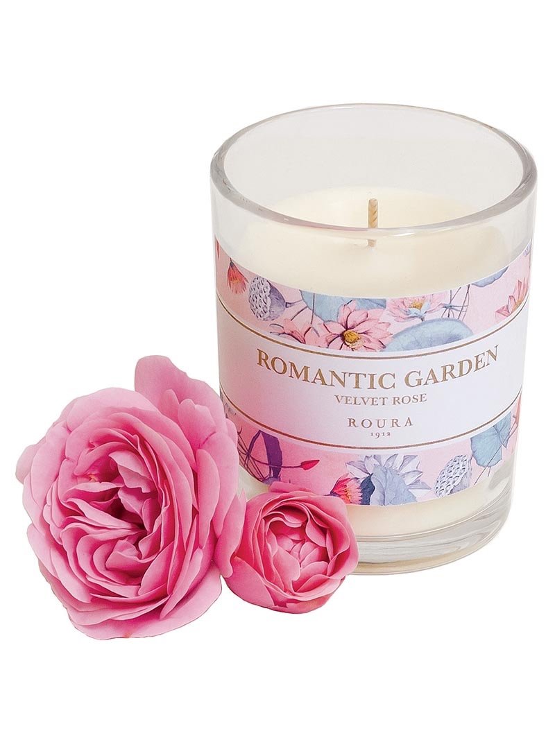 Lot De 12 Pots En Verre Avec Bougies Parfumées Rose HMJ - Décoration